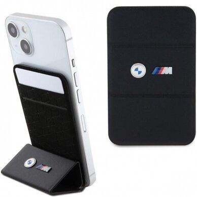 BMW Wallet Card Slot Stand Case BMWCSMMPGK Case - Juodas MagSafe M Edition Collection