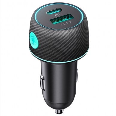 Car charger 60W USB-C USB-A Joyroom JR-CCN01 | Juodas