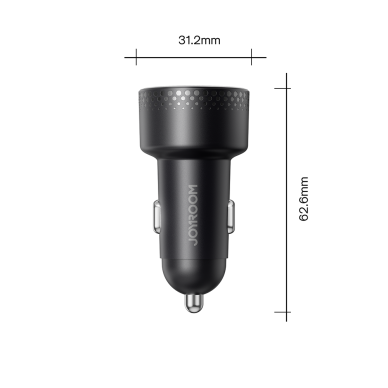 Car charger with voltmeter 53W (USB C, USB) Joyroom JR-CCD01 Juodas 9