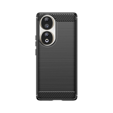 Carbon Case Silikoninis dėklas skirta Honor 90 - Juodas