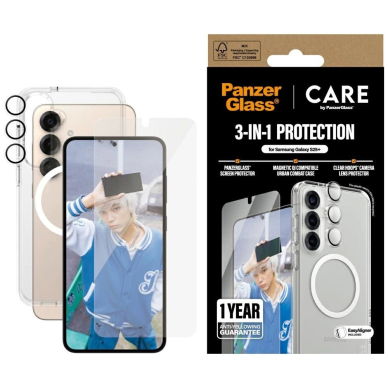 CARE by PanzerGlass Flagship 3in1 Dėklas + Stiklas + Kameros apsauga Samsung Galaxy S25+