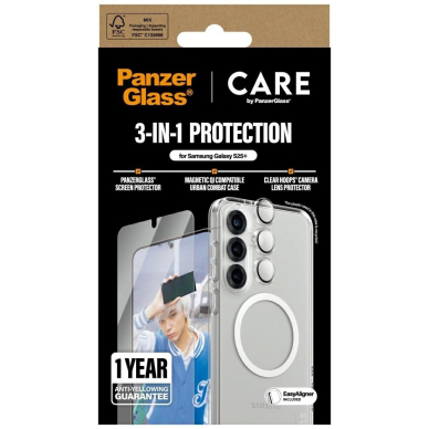 CARE by PanzerGlass Flagship 3in1 Dėklas + Stiklas + Kameros apsauga Samsung Galaxy S25+ 3