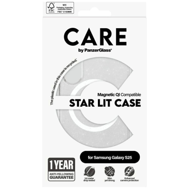 CARE by PanzerGlass Flagship Urban Combat Starlight White QI Dėklas Samsung Galaxy S25 - Permatomas 3