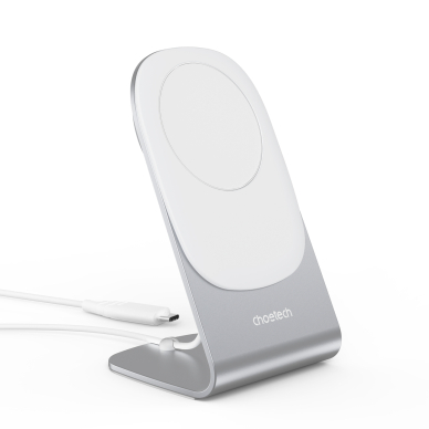 Choetech 15W Qi wireless inductive charger with MagSafe white (H046+T518-F) 3