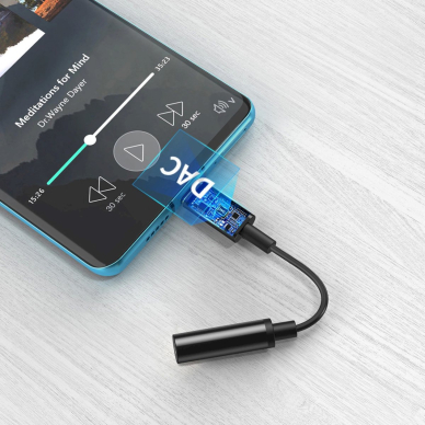 Choetech AUX003 USB-C / DC 3.5mm audio adapter - Juodas 12