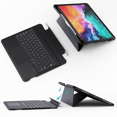 Choetech Keyboard Case Cover for iPad Pro 12.9' 2020 / 2021 Wireless Bluetooth Keyboard Juodas (BH-015) 11