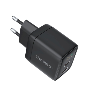 Choetech PD6051 USB-C USB-C PD 35W GaN wall Įkroviklis display - Juodas 1