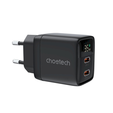 Choetech PD6051 USB-C USB-C PD 35W GaN wall Įkroviklis display - Juodas