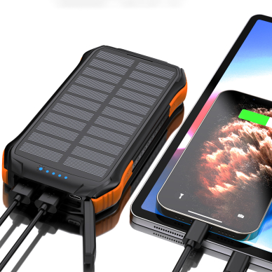 Choetech solar power bank with inductive charging 20000mAh PD 20W / QC 18W / Qi 10W Oranžinis (B657) 3