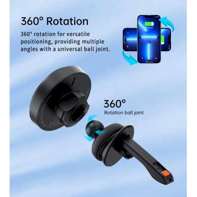 Choetech T205-F magnetic Laikiklis15 W inductive Įkroviklis  - Juodas 5