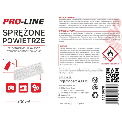 Compressed air cleaning the electronics of sewing machines PRO-LINE spray 400ml 1