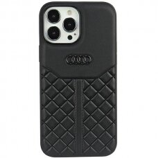 Dėklas Audi Genuine Leather iPhone 13 Pro / 13 Juodas AU-TPUPCIP13P-Q8/D1-BK