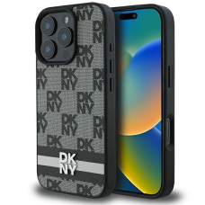 Dėklas DKNY Checkered Pattern  Printed Stripes  iPhone 16 Pro Max - Juodas