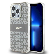 Dėklas DKNY IML MonoStripe MagSafeiPhone 15 Pro - Smėlinis