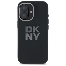 Dėklas DKNY Liquid Silicone Metal Logo iPhone 16  - Juodas