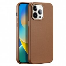 Dėklas Dux Ducis Grit Leather Case for iPhone 14 Pro Rudas