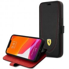 Dėklas Ferrari Leather Curved Line FEFLBKP13LRGOK iPhone 13 Pro Juodas