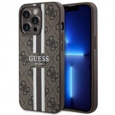 Dėklas Guess 4G Printed Stripes MagSafe GUHMP13XP4RPSW iPhone 13 Pro Max Rudas