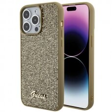 Dėklas Guess Disco Metal Script   iPhone 15 Pro Max - Auksinis