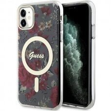 Dėklas Guess Flower MagSafe GUHMN61HCFWSA iPhone 11 / Xr Žalias