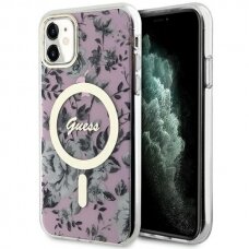 Dėklas Guess Flower MagSafe GUHMN61HCFWSP iPhone 11 / Xr Rožinis