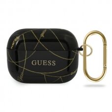 Dėklas Guess Originalus Guacaptpuchbk Airpods Pro Cover juodas Gold Chain Collection DZWT2129