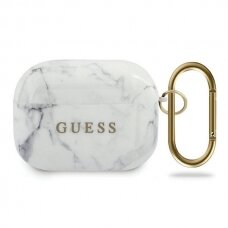 Dėklas Guess Originalus Guacaptpumawh Airpods Pro Cover baltas Marble Collection DZWT2129