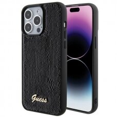 Dėklas Guess Sequin Script Metal   iPhone 15 Pro Max - Juodas