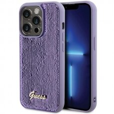 Dėklas Guess Sequin Script Metal   iPhone 15 Pro - Violetinis