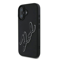 Dėklas Karl Lagerfeld 3D Rubber Signature iPhone 16  - Juodas