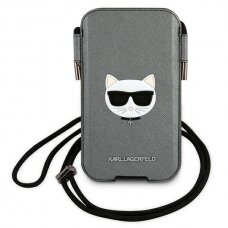 Dėklas Karl Lagerfeld Handbag Choupette Head Pilkas UGLX912