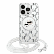 Dėklas Karl Lagerfeld IML Crossbody Monogram Karl  Choupette Head MagSafe iPhone 16  - Skaidrus