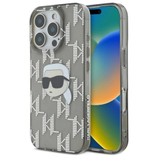 Dėklas Karl Lagerfeld IML Karl Head Electroplated iPhone 16 Pro  - Juodas