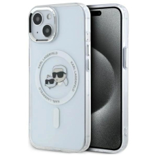 Dėklas Karl Lagerfeld IML Metal KarlChoupette Head MagSafe iPhone 14  - Baltas