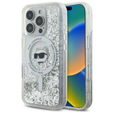 Dėklas Karl Lagerfeld Liquid Glitter Choupette Head Magsafe iPhone 16 Pro  - Skaidrus