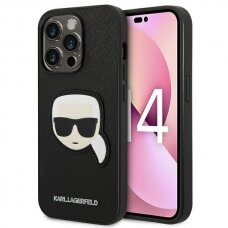 Dėklas Karl Lagerfeld Saffiano Karl`s Head Patch KLHCP14XSAPKHK iPhone 14 Pro Max Juodas