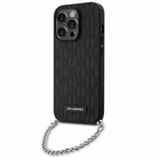 Dėklas Karl Lagerfeld Saffiano Monogram Chain KLHCP14XSACKLHPK iPhone 14 Pro Max Juodas