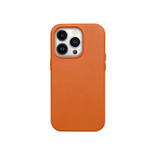 Dėklas Mag Leather Case Apple iPhone 16 oranžinis