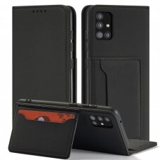 Dėklas Magnet Card Case for Xiaomi Redmi Note 11 Juodas (Kopija)