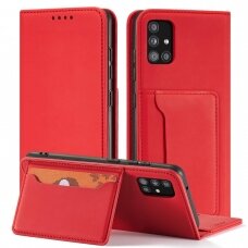 Samsung Galaxy A53 5G Dėklas Magnet Card Case Raudonas