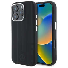 Dėklas Mercedes MEHMP16L23SUVSK iPhone 16 Pro 6.3 Juodas/Juodas hard Silicone Vertical Tonal Stripes MagSafe