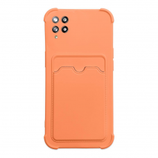 Dėklas su kišenėle kortelėms Card Armor Case Samsung Galaxy A22 4G Oranžinis