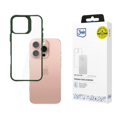 Dėklas 3mk Satin Armor Case+ Green Apple iPhone 16 Pro - Permatomas