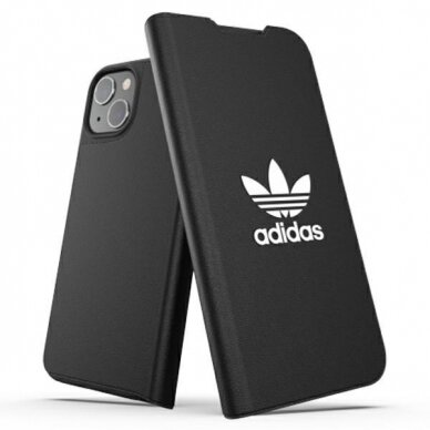 Dėklas Adidas OR Booklet BASIC iPhone 13 Baltas/juodas 47086