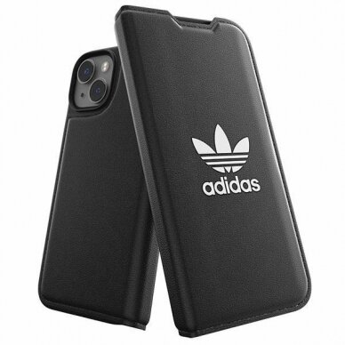 Dėklas Adidas OR Booklet BASIC iPhone 14 Juodas/baltas 50181