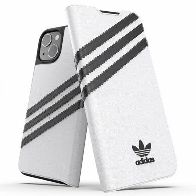 Dėklas Adidas OR Booklet PU iPhone 13 Juodas/baltas 47092