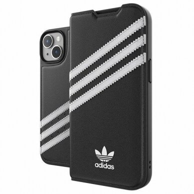 Dėklas Adidas OR Booklet PU iPhone 14 Juodas/baltas 50195 5