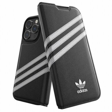 Dėklas Adidas OR Booklet PU iPhone 14 Pro Juodas/baltas 50196