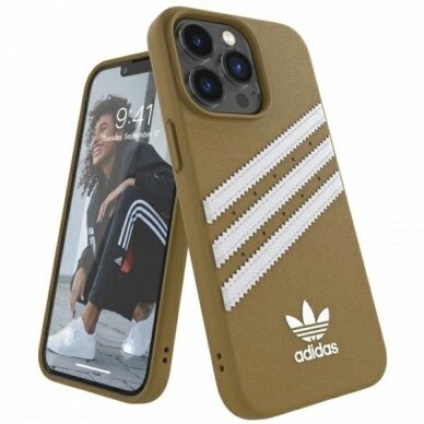 Dėklas Adidas OR Molded PU iPhone 13 Pro / 13 Auksinis 47806