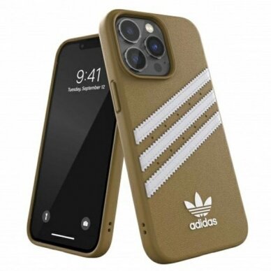 Dėklas Adidas OR Molded PU iPhone 13 Pro Max Auksinis 47807 7